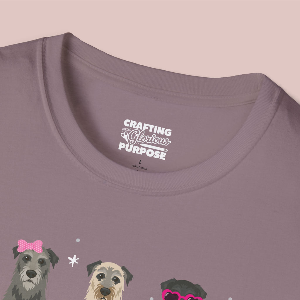 I Woof You Cute Irish Wolfhound Trio Dog Tee — Valentine's T-Shirt