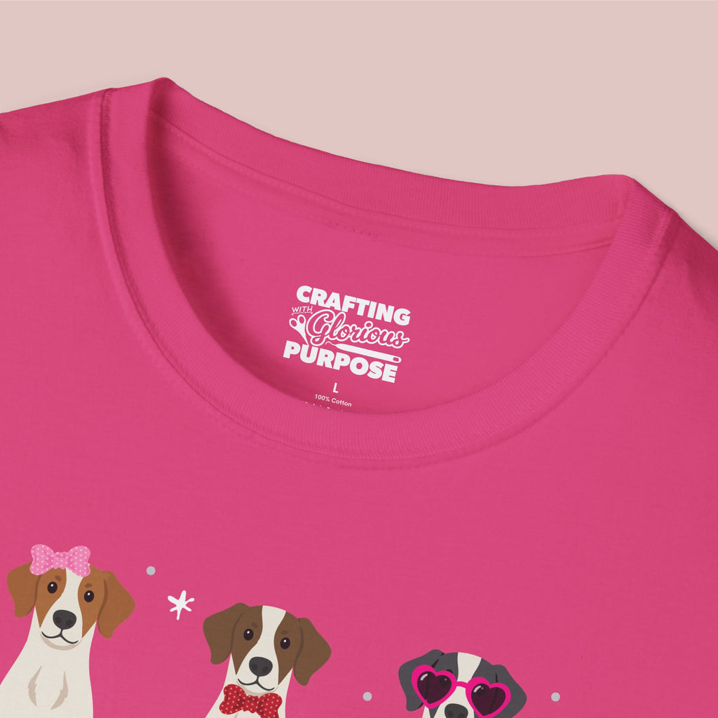 I Woof You Cute Brittany Spaniel Trio Dog Tee — Valentine's T-Shirt