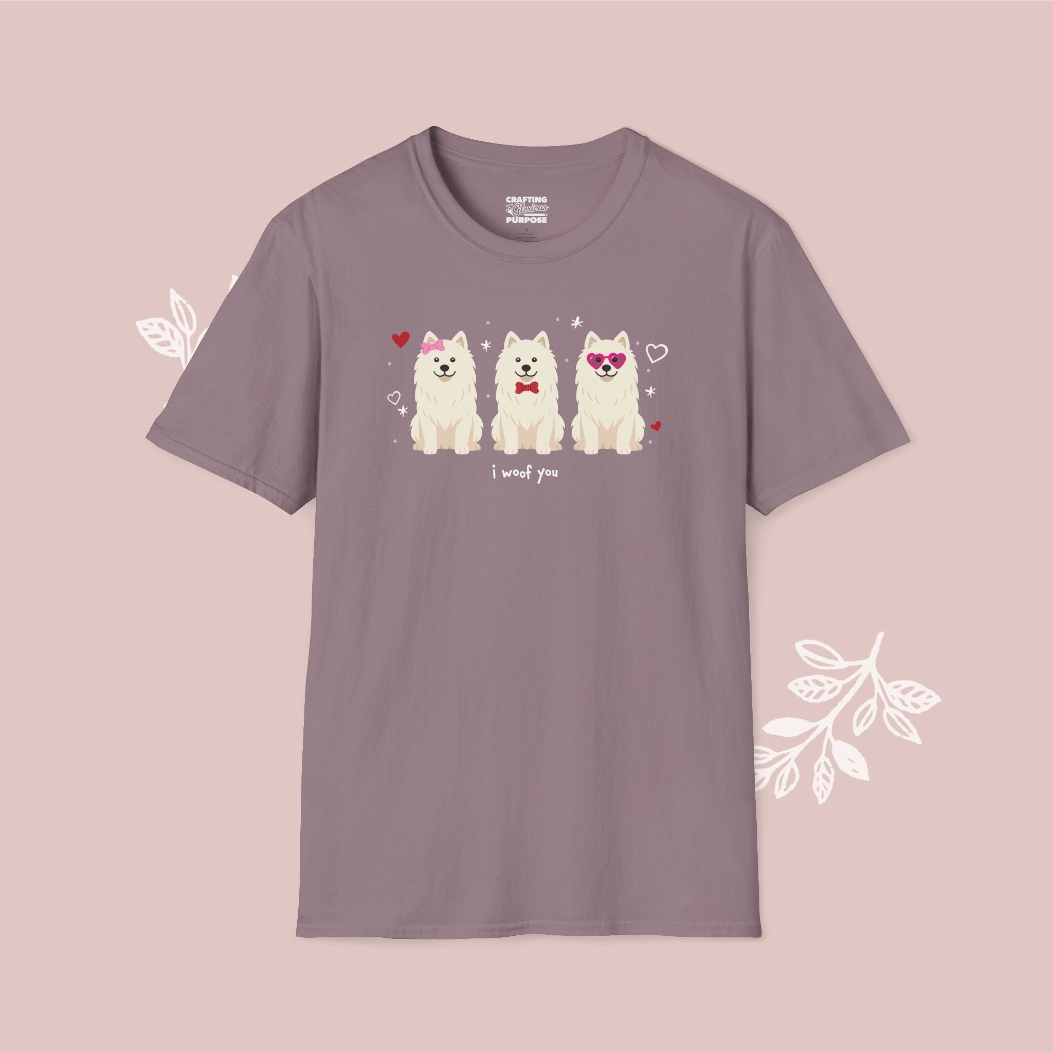 I Woof You Cute Samoyed Trio Dog Tee — Valentine's T-Shirt
