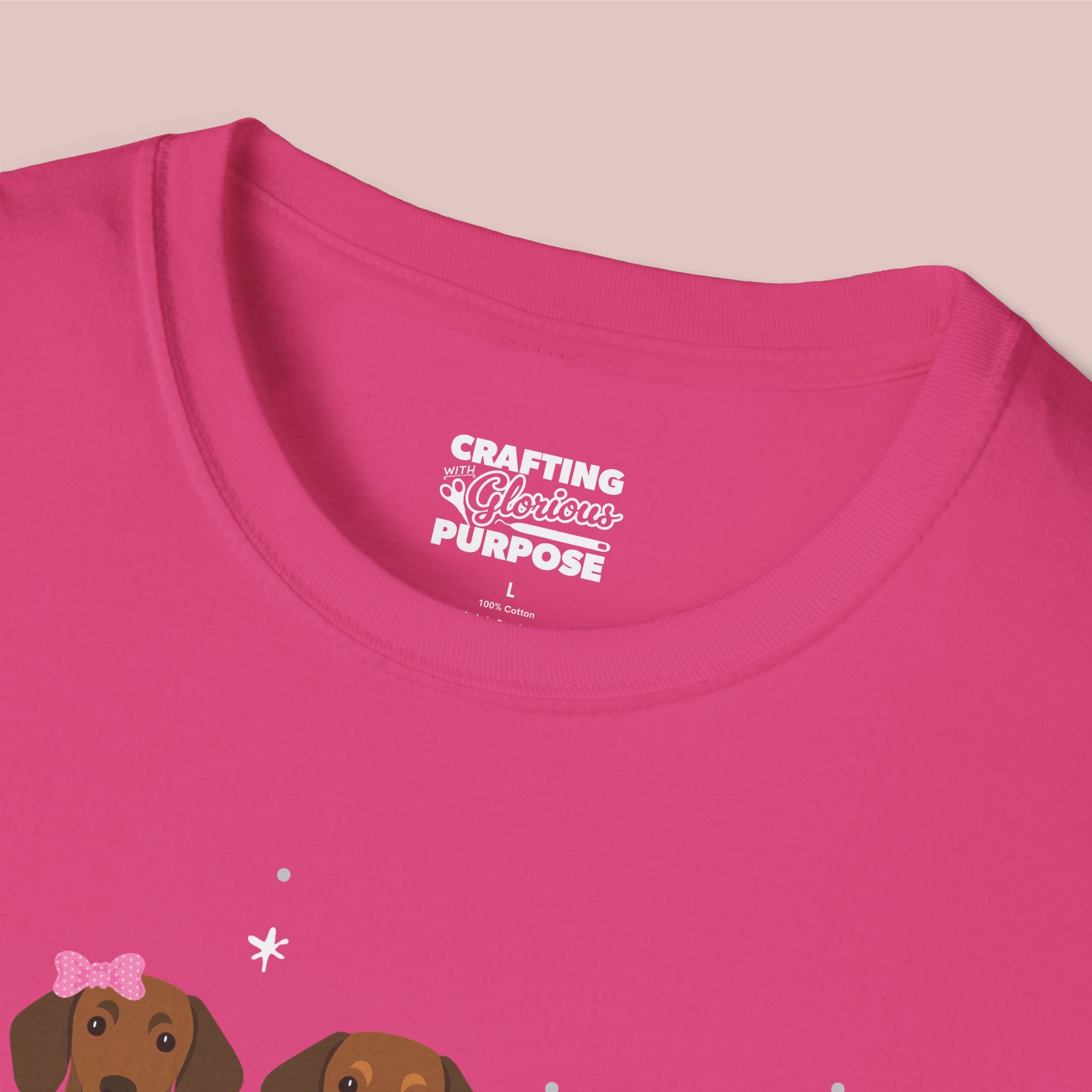 I Woof You Cute Dachshund (Short Haired) Trio Dog Tee — Valentine's T-Shirt
