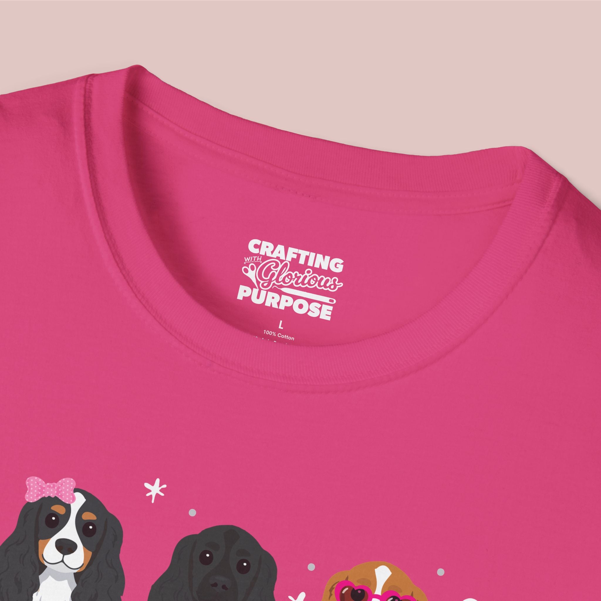 I Woof You Cute Cocker Spaniel Trio Dog Tee — Valentine's T-Shirt