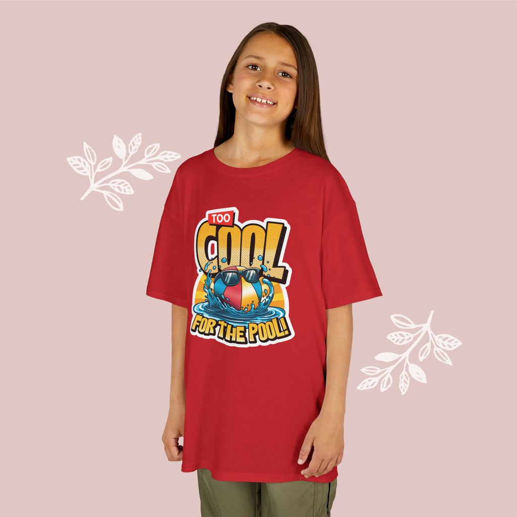 Kids Tee — "Too Cool for the Pool" Retro Pool Float Graphic