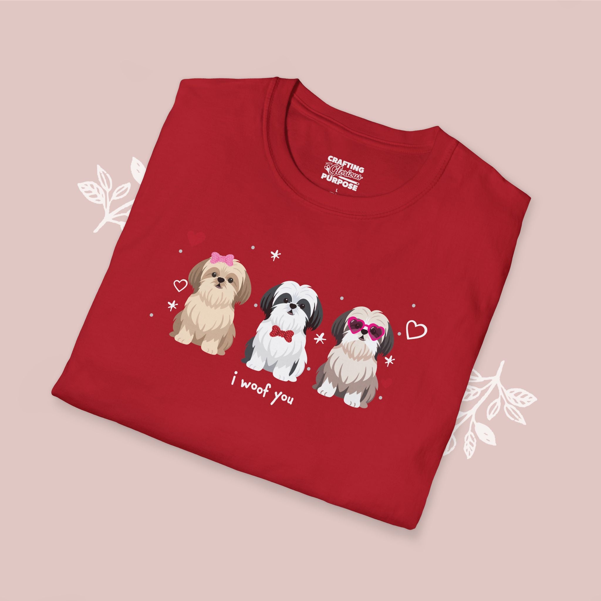 I Woof You Cute Shih Tzu Trio Dog Tee — Valentine's T-Shirt