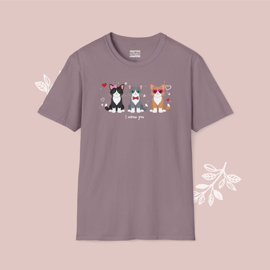 I Meow You Cute Tuxedo Short Haired Trio Cat Tee — Valentine's T-Shirt
