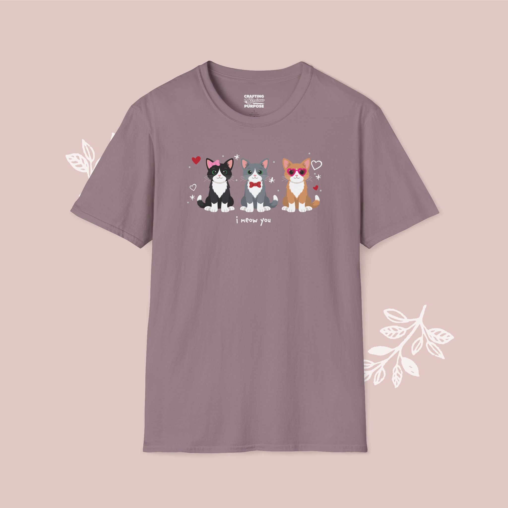 I Meow You Cute Tuxedo Short Haired Trio Cat Tee — Valentine's T-Shirt