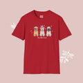 Wheaten Terrier Patriotic Dog Trio T-Shirt — 'Red, White & Woof' Cute America Graphic Tee