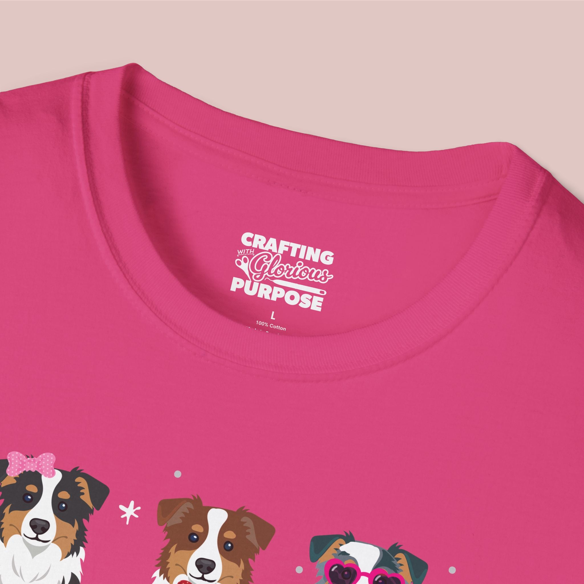 I Woof You Cute Mini Aussie Trio Dog Tee — Valentine's T-Shirt