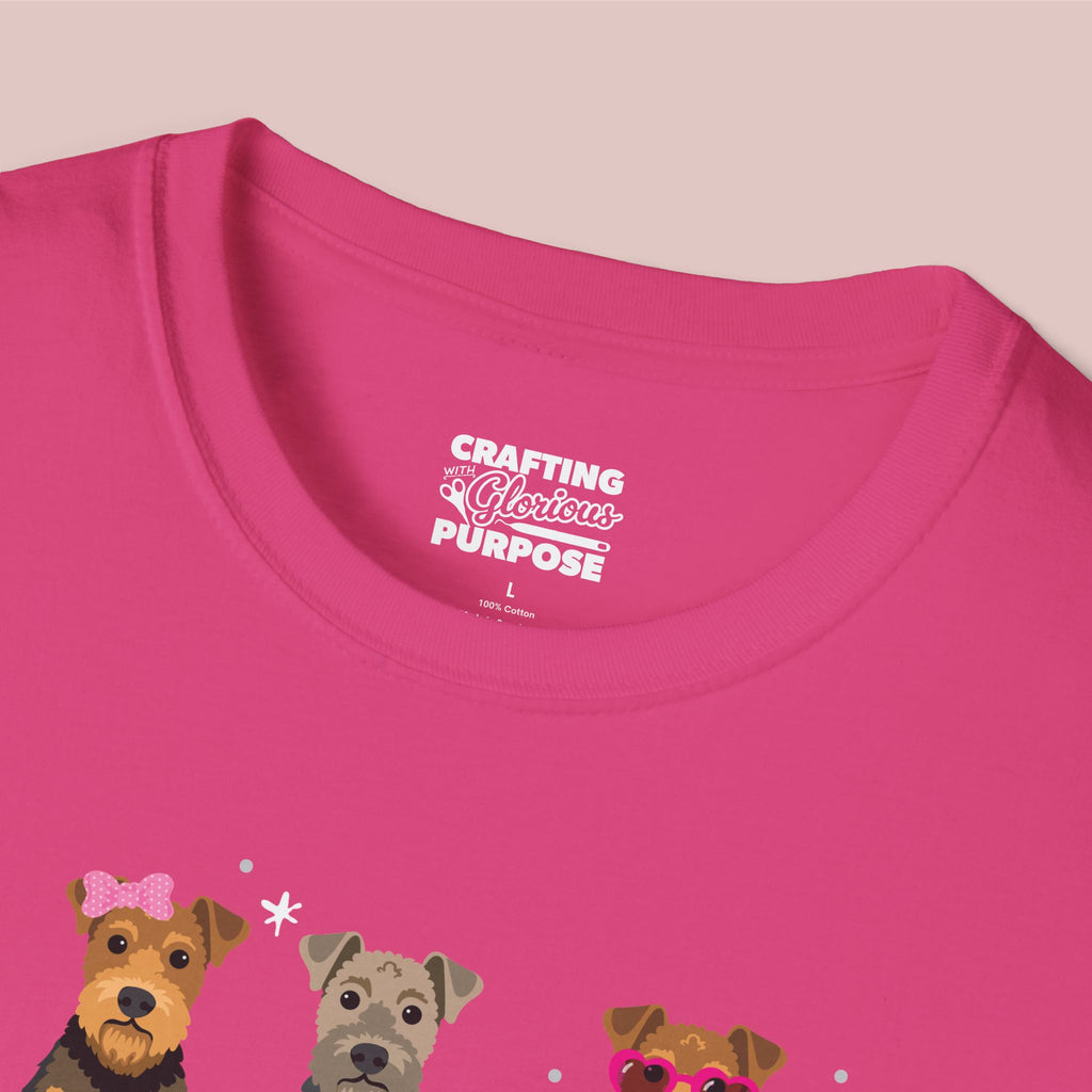 I Woof You Cute Airedale Terrier Trio Dog Tee — Valentine's T-Shirt