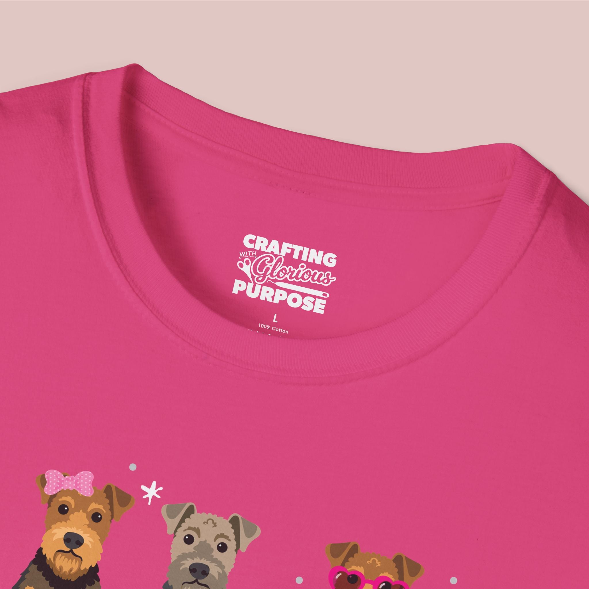 I Woof You Cute Airedale Terrier Trio Dog Tee — Valentine's T-Shirt