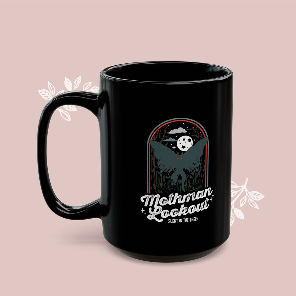 Mothman Coffee Mug — "Mothman Lookout" Retro Design