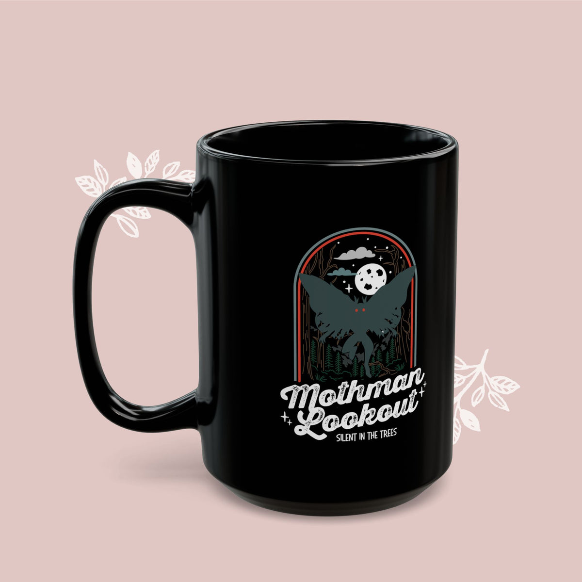 Mothman Coffee Mug — "Mothman Lookout" Retro Design