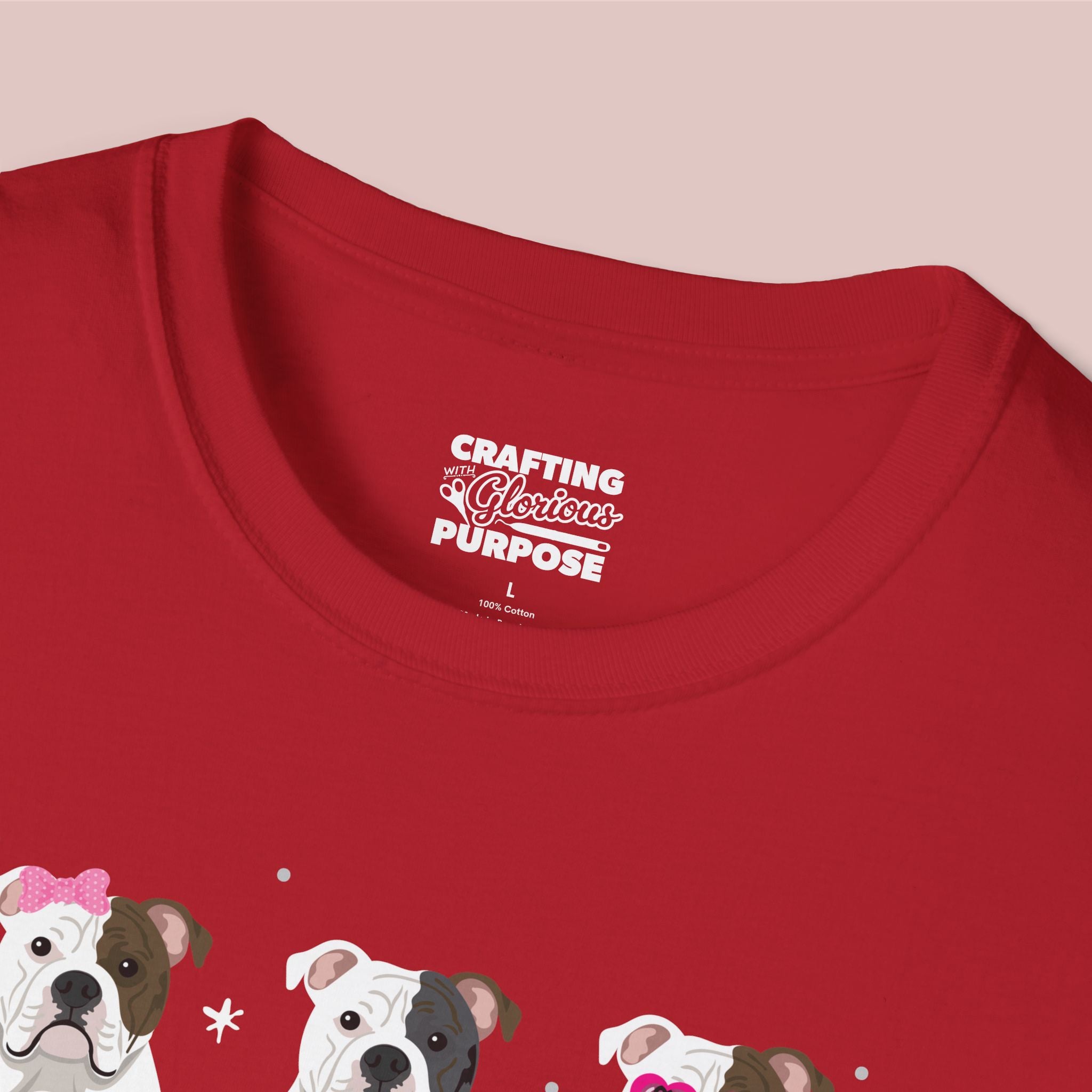 I Woof You Cute American Bulldog Trio Dog Tee — Valentine's T-Shirt