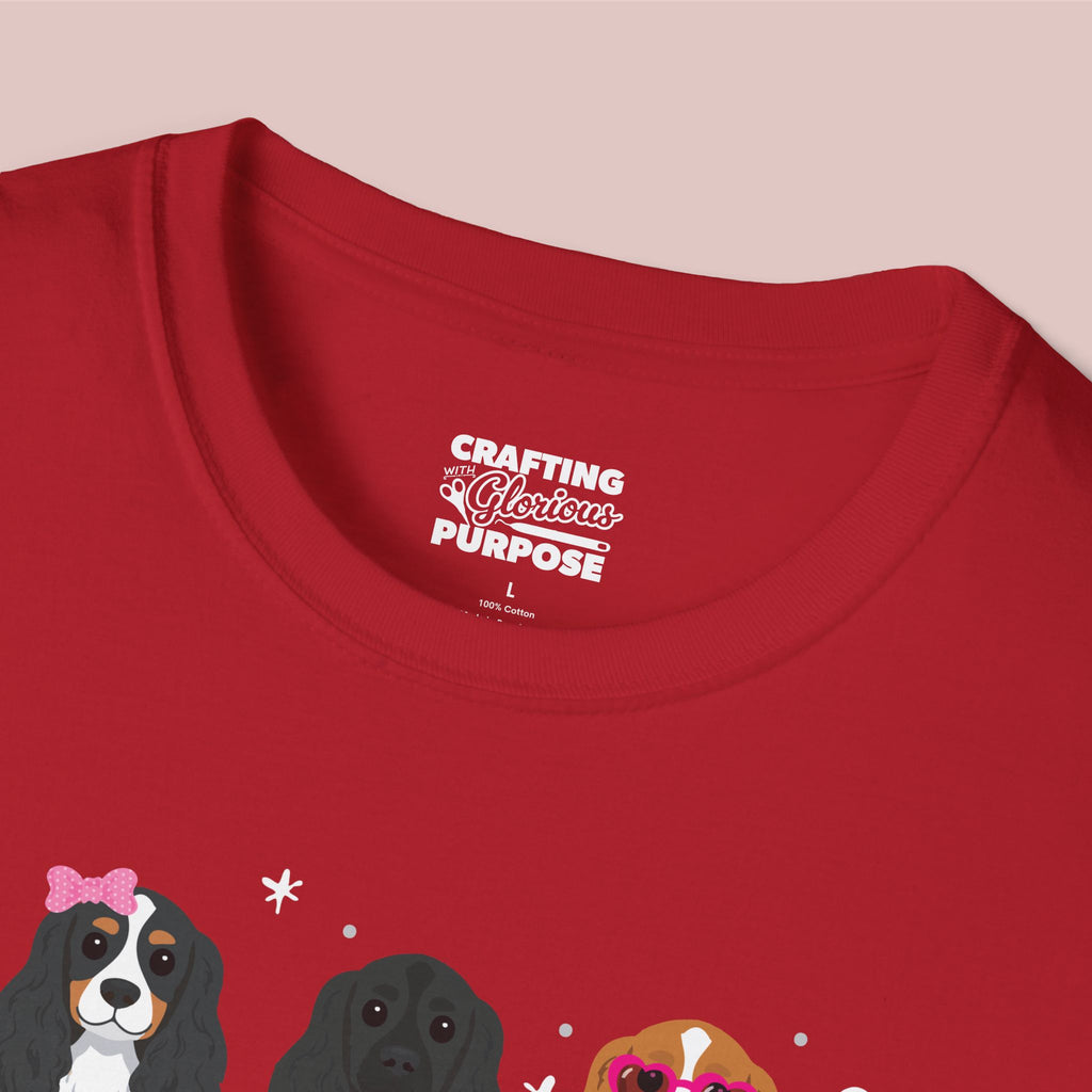 I Woof You Cute Cocker Spaniel Trio Dog Tee — Valentine's T-Shirt