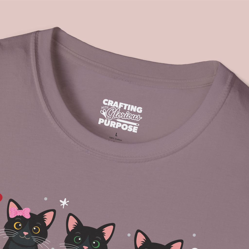 I Meow You Cute Black Short Haired Trio Cat Tee — Valentine's T-Shirt
