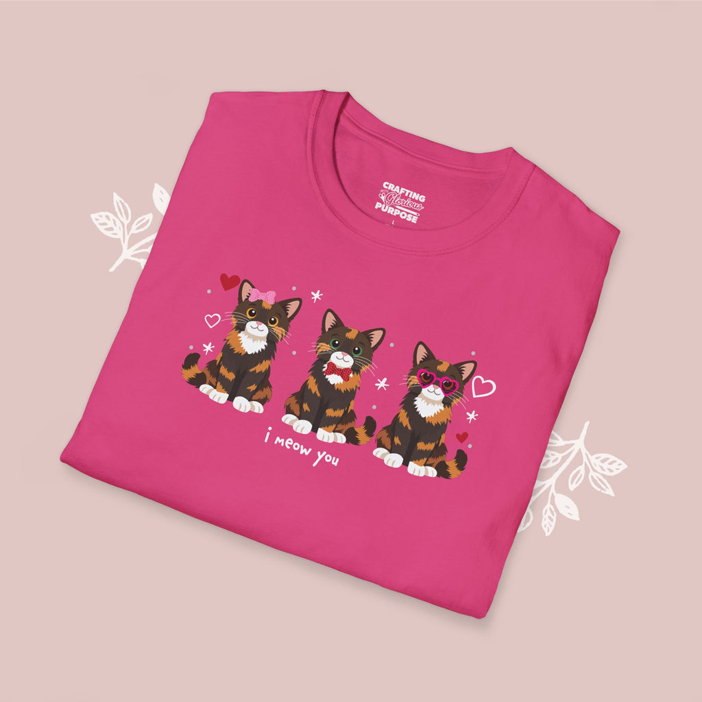 I Meow You Cute Tortoiseshell Trio Cat Tee — Valentine's T-Shirt