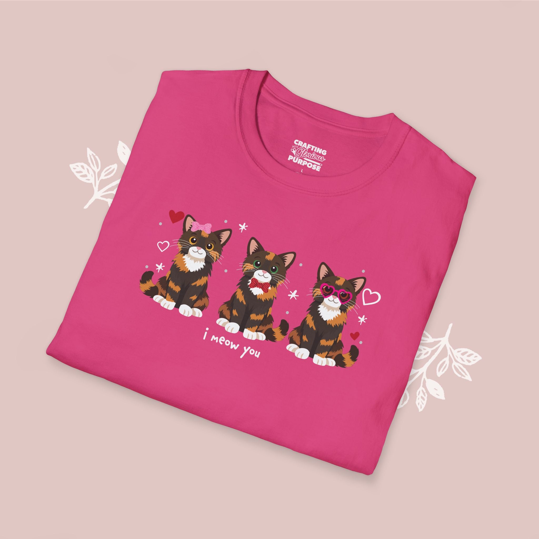 I Meow You Cute Tortoiseshell Trio Cat Tee — Valentine's T-Shirt