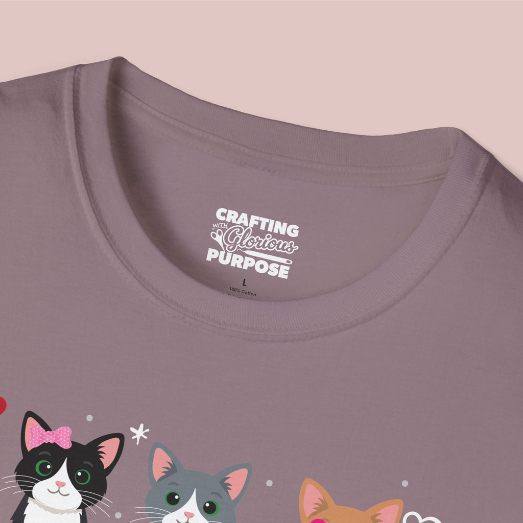 I Meow You Cute Tuxedo Short Haired Trio Cat Tee — Valentine's T-Shirt