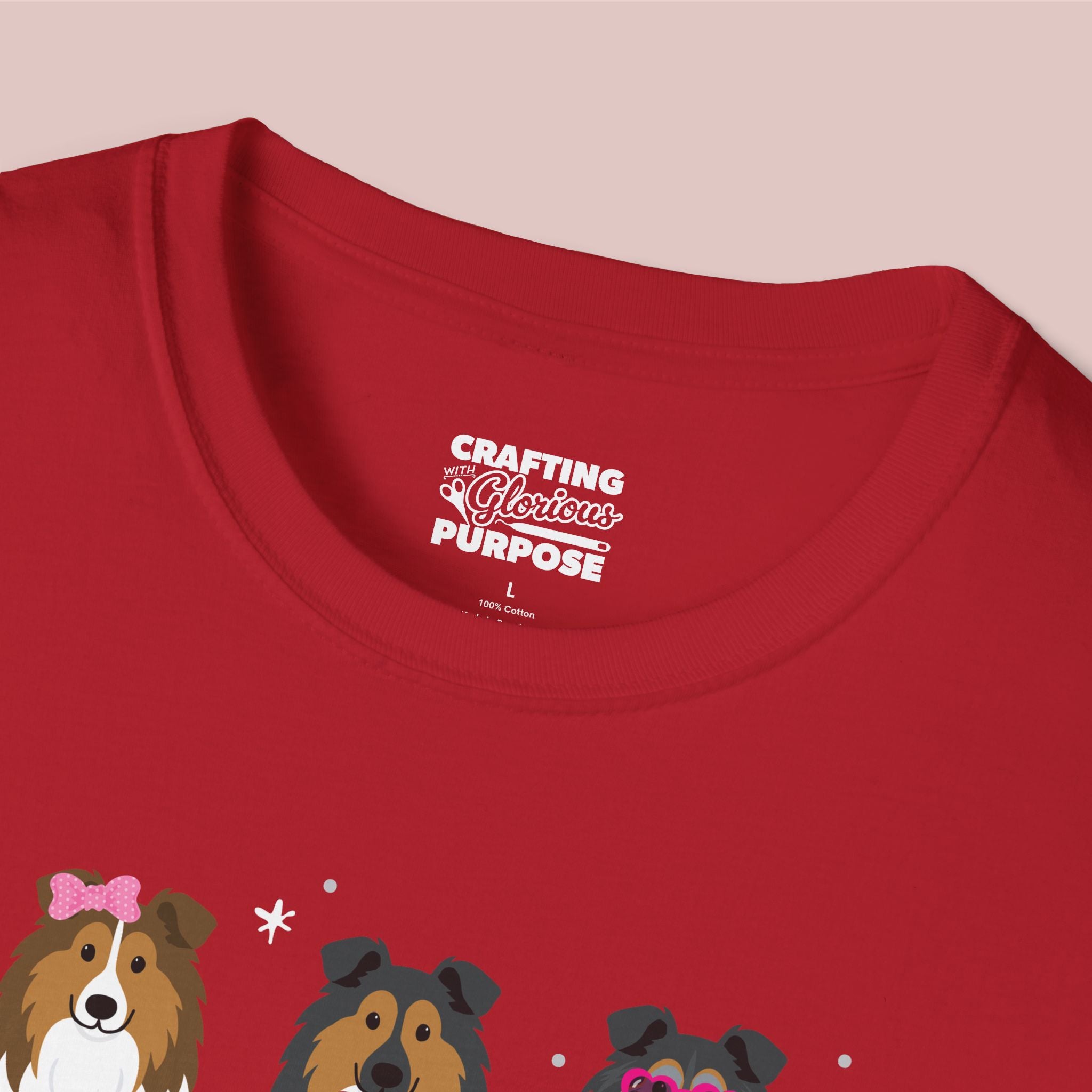 I Woof You Cute Collie Trio Dog Tee — Valentine's T-Shirt