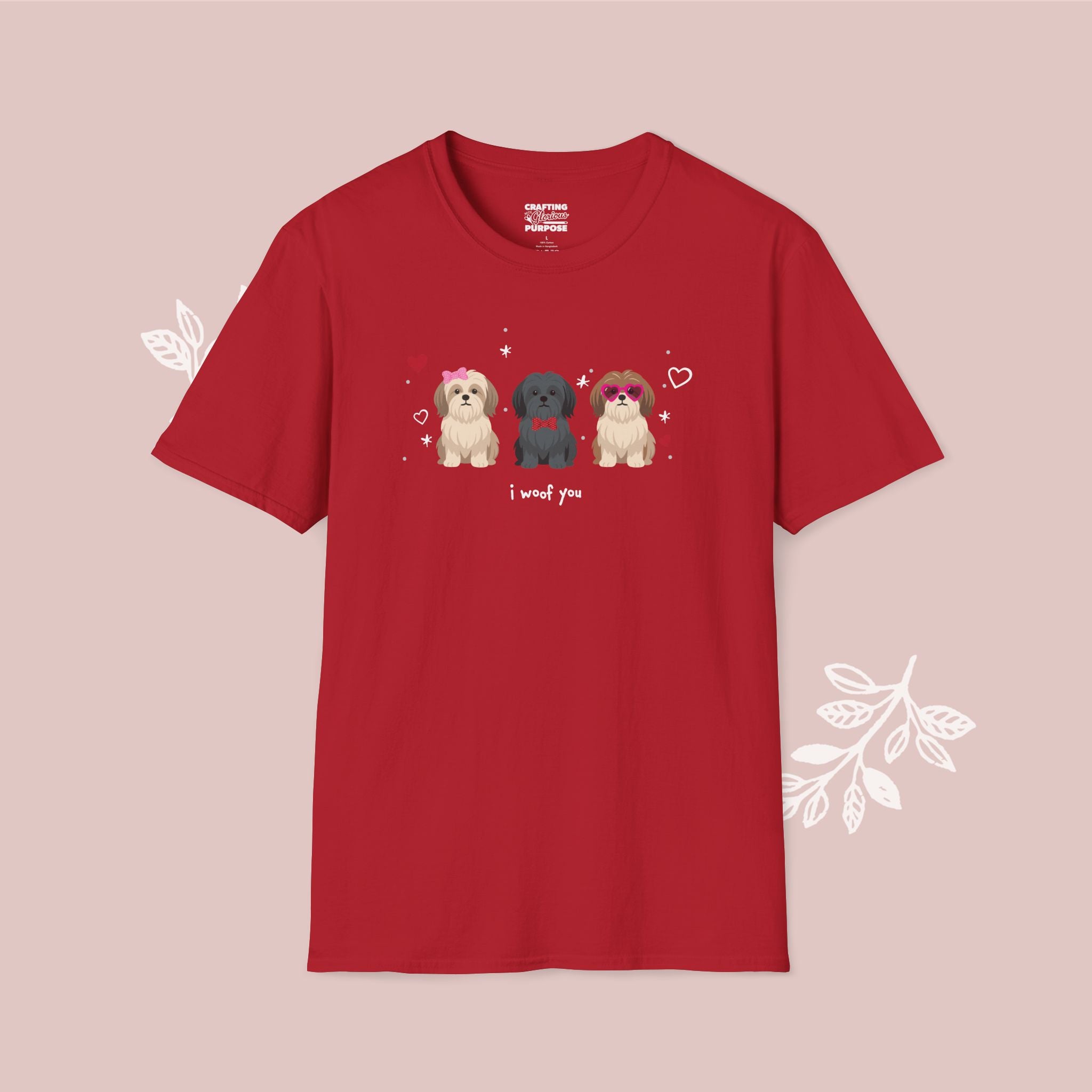 I Woof You Cute Lhasa Aspo Trio Dog Tee — Valentine's T-Shirt