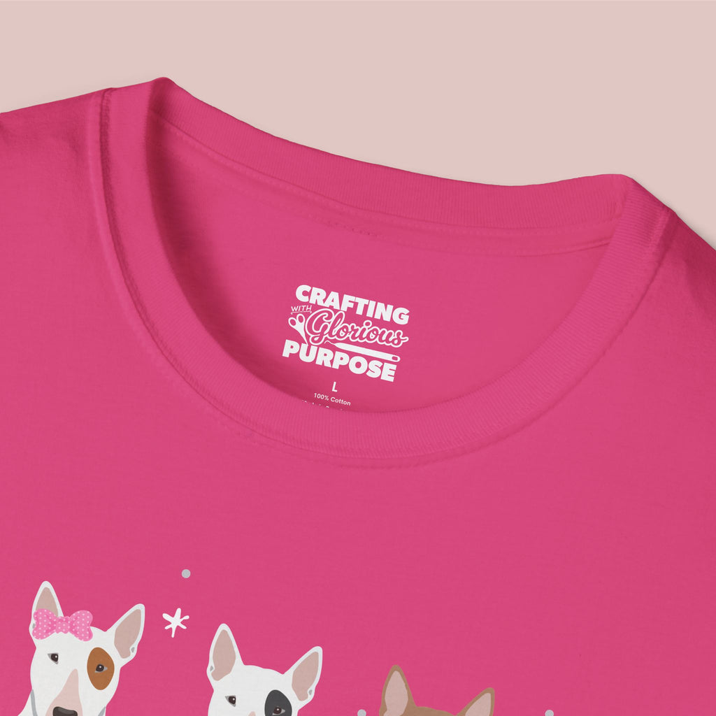 I Woof You Cute Bull Terrier Trio Dog Tee — Valentine's T-Shirt