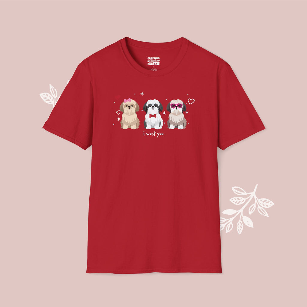I Woof You Cute Shih Tzu Trio Dog Tee — Valentine's T-Shirt