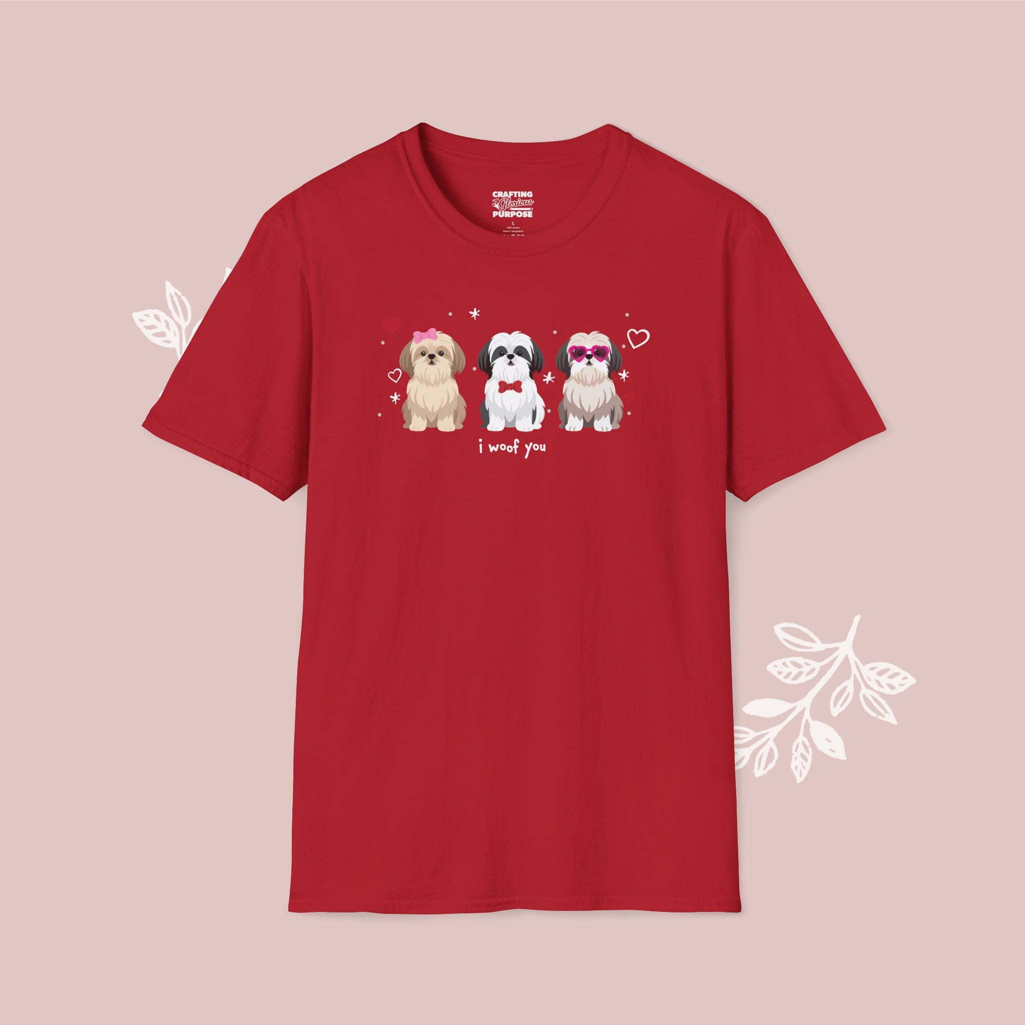 I Woof You Cute Shih Tzu Trio Dog Tee — Valentine's T-Shirt