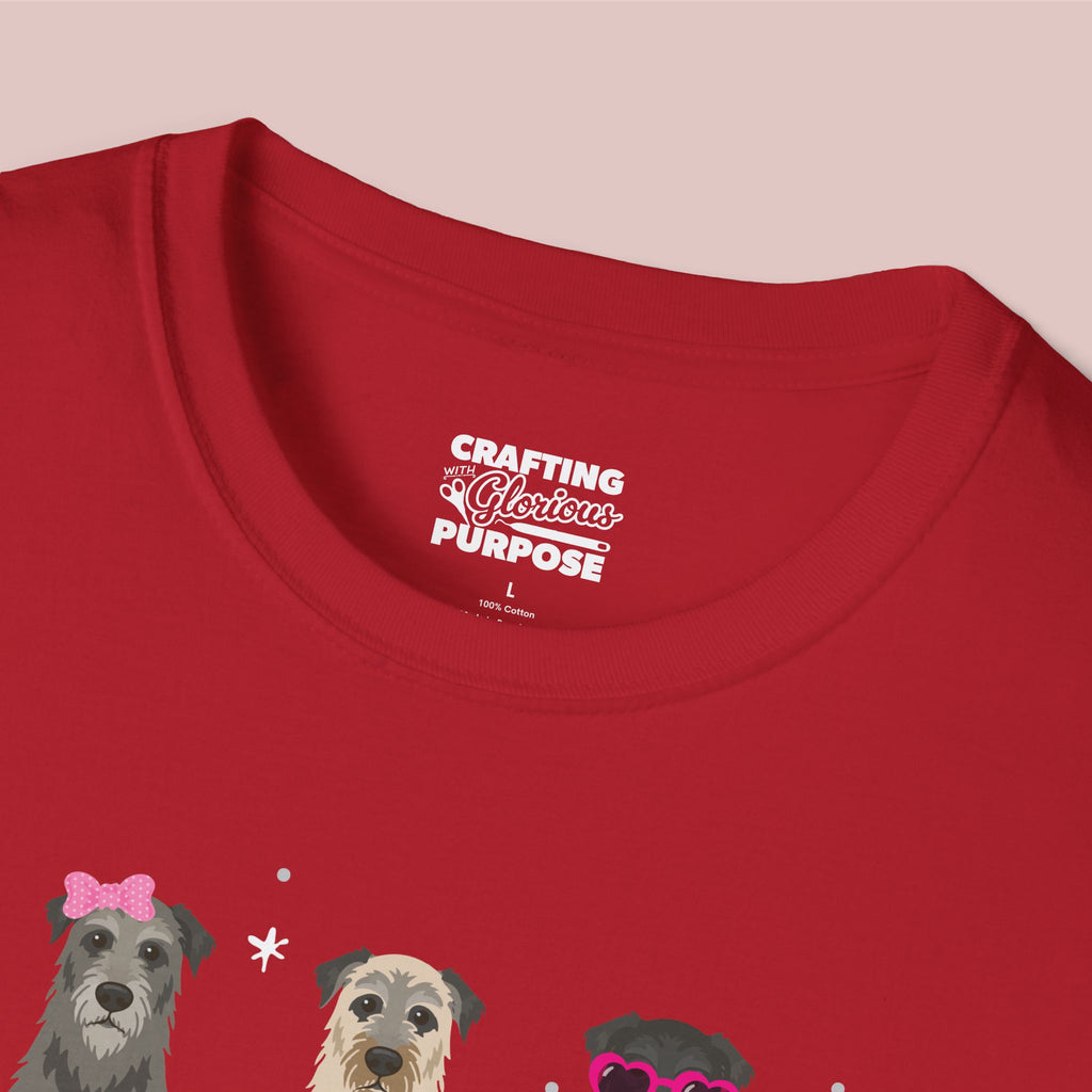 I Woof You Cute Irish Wolfhound Trio Dog Tee — Valentine's T-Shirt