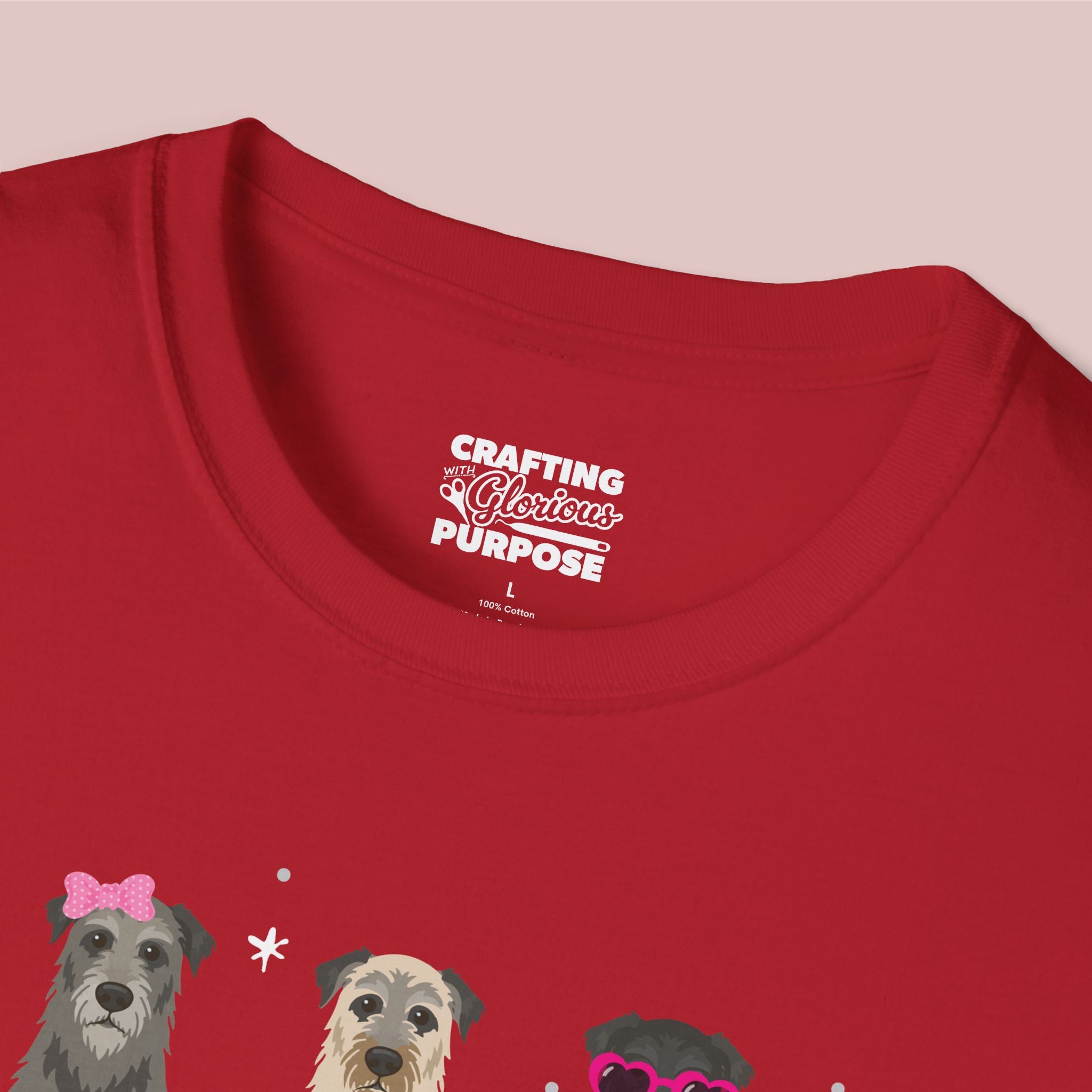 I Woof You Cute Irish Wolfhound Trio Dog Tee — Valentine's T-Shirt