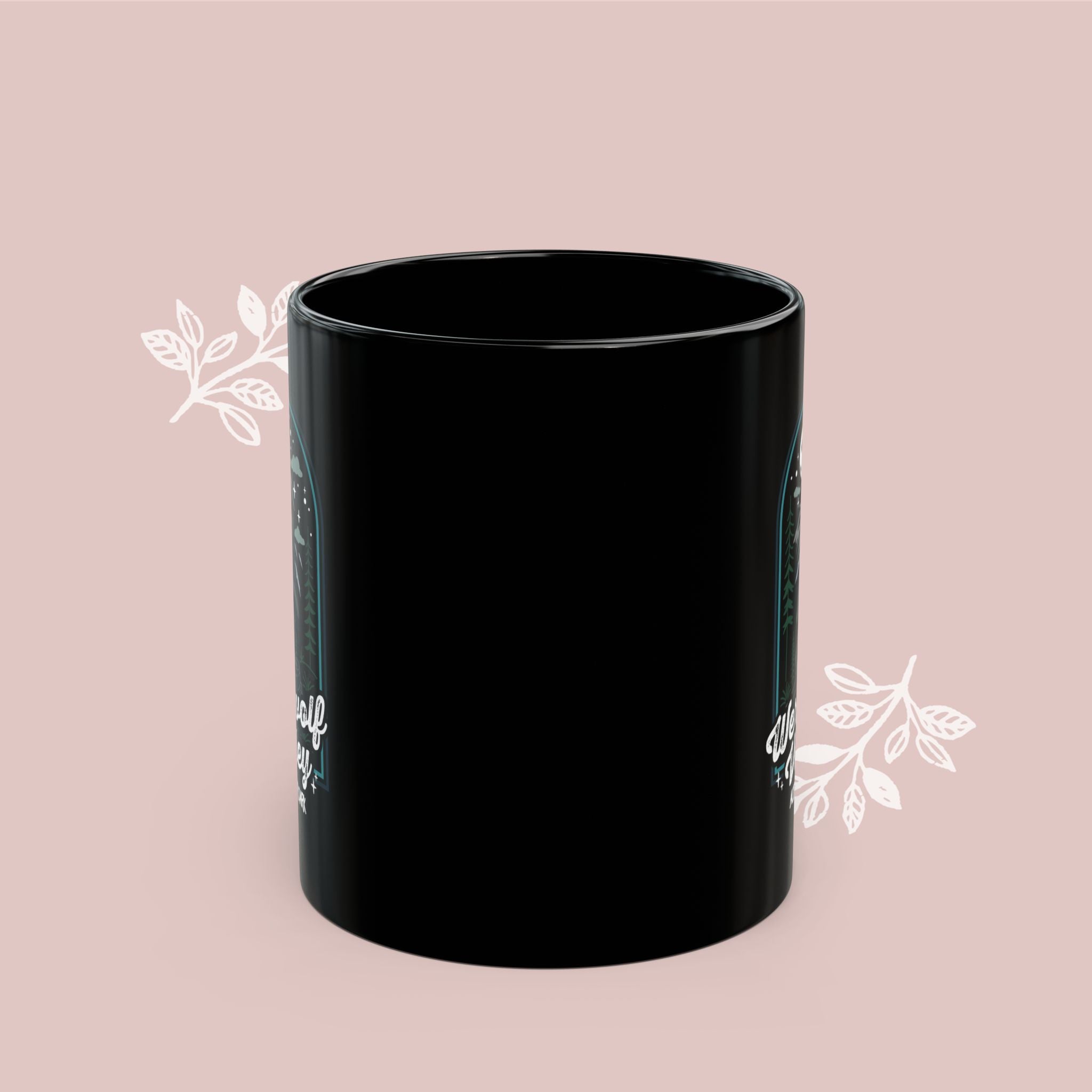 Werewolf Valley Black Mug — 'Active After Dark' Design (11oz & 15oz)