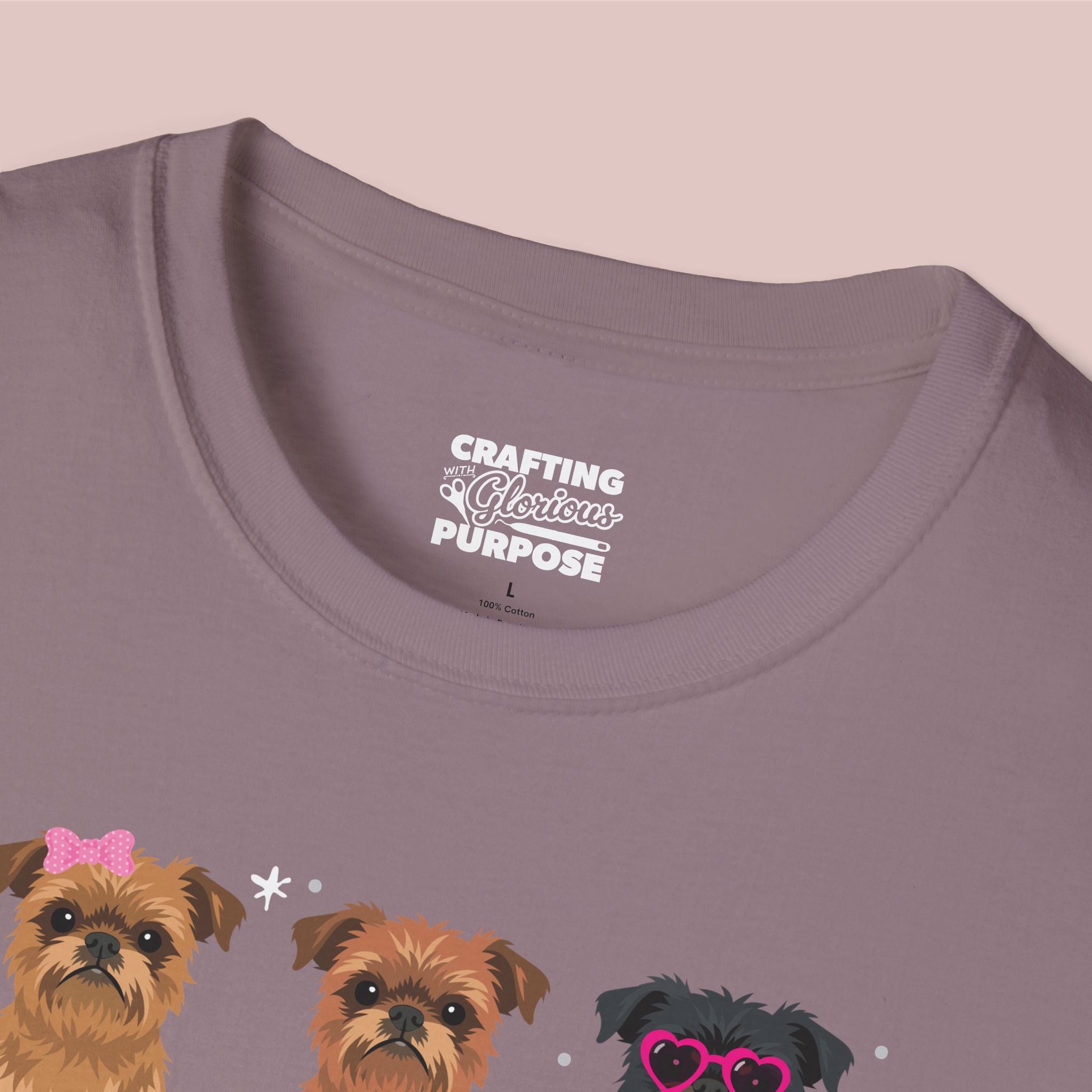 I Woof You Cute Brussels Griffon Trio Dog Tee — Valentine's T-Shirt