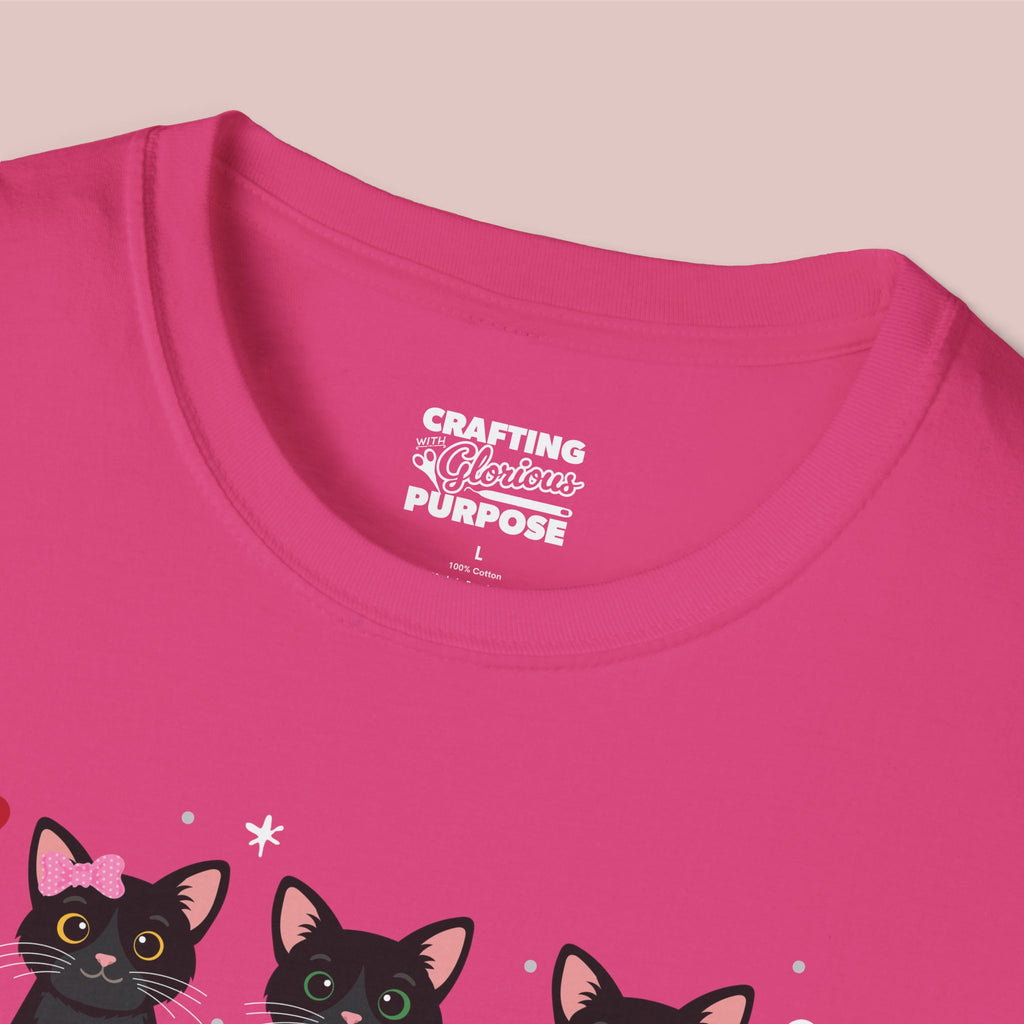 I Meow You Cute Black Short Haired Trio Cat Tee — Valentine's T-Shirt