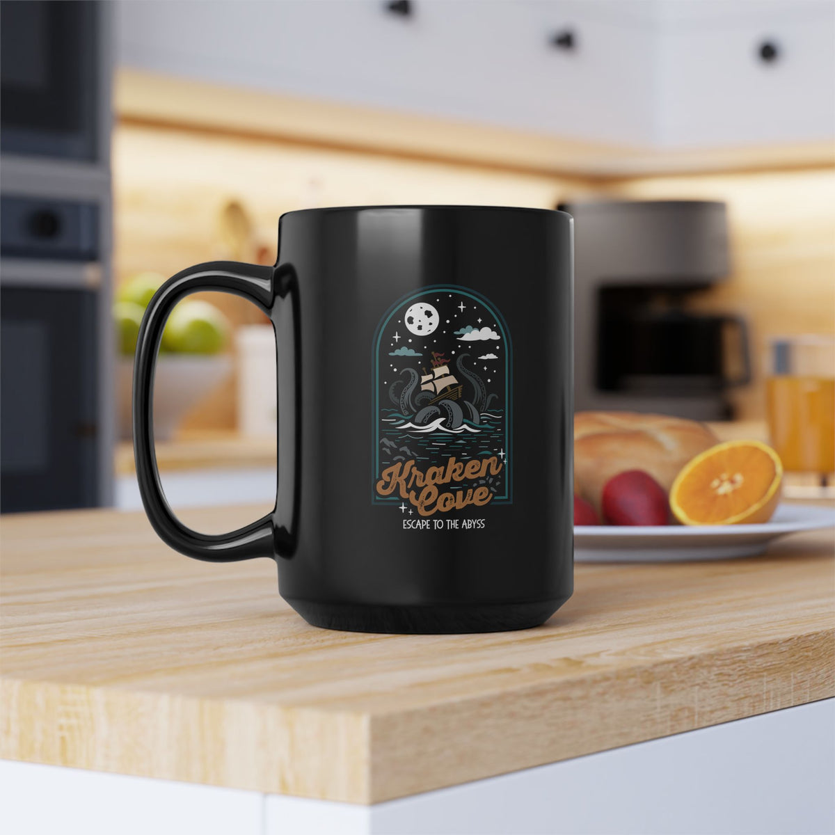 Kraken Coffee Mug — "Kraken Cove" Retro Design