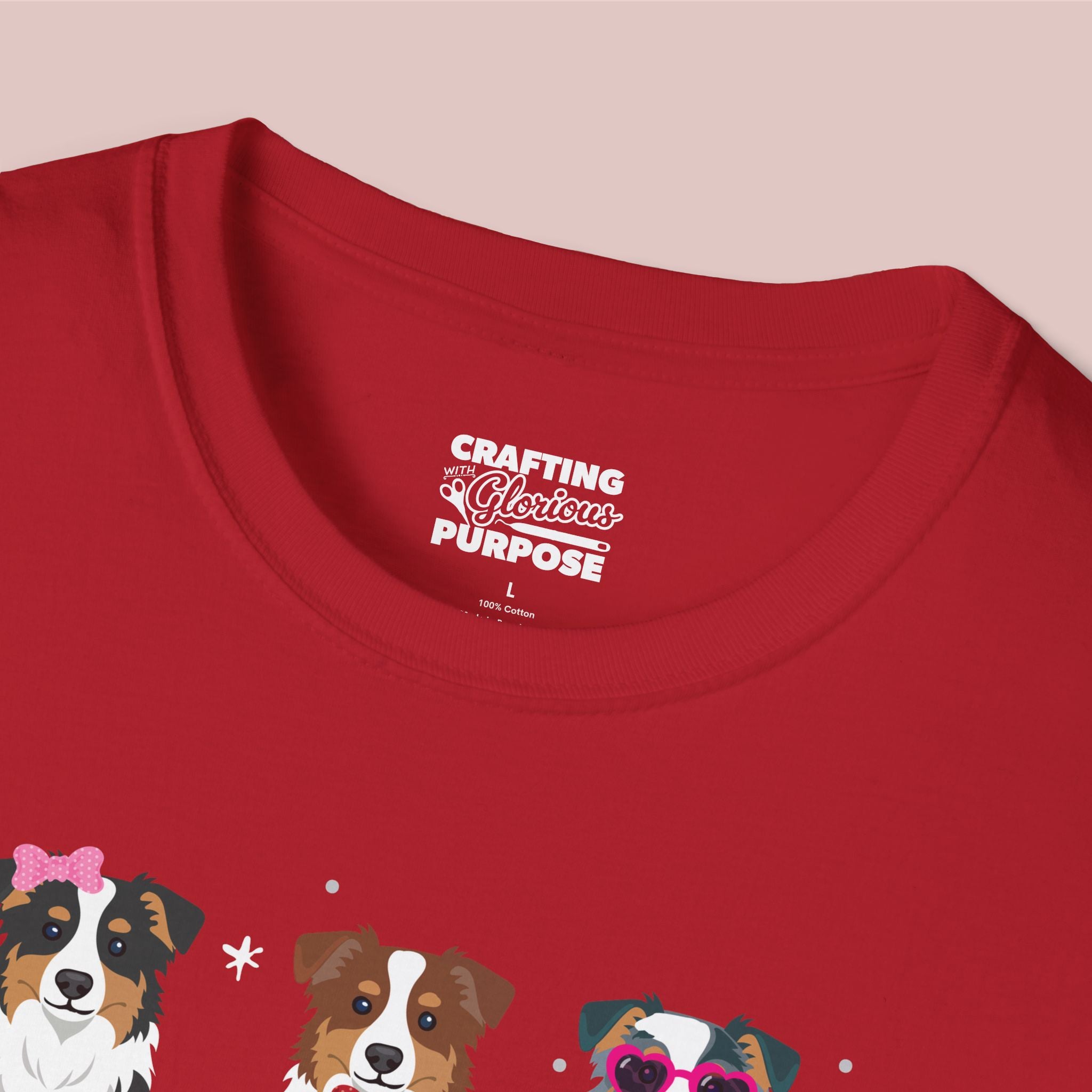 I Woof You Cute Mini Aussie Trio Dog Tee — Valentine's T-Shirt