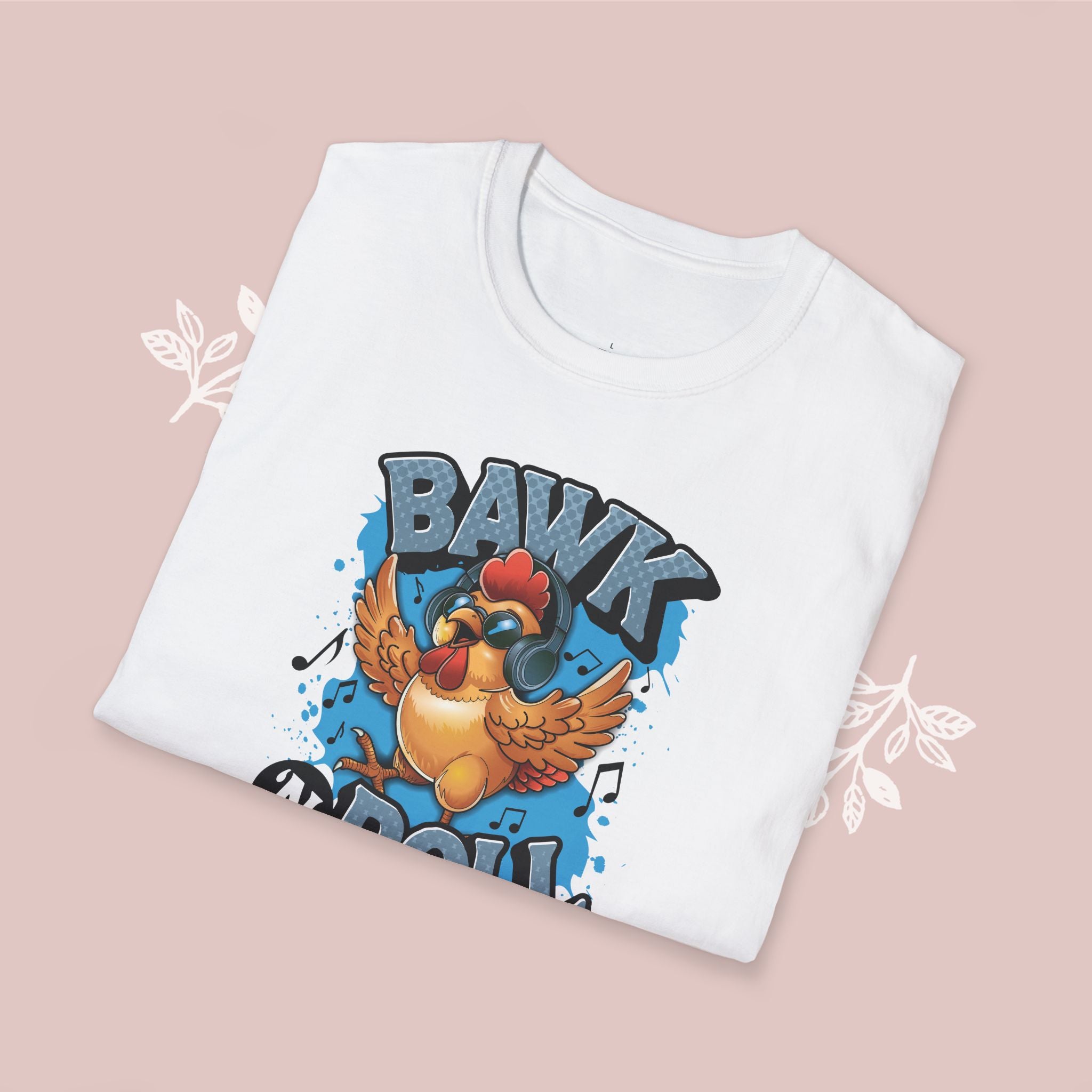 Chicken 'Bawk n' Roll' T-Shirt — Funny Rock 'n' Roll Tee