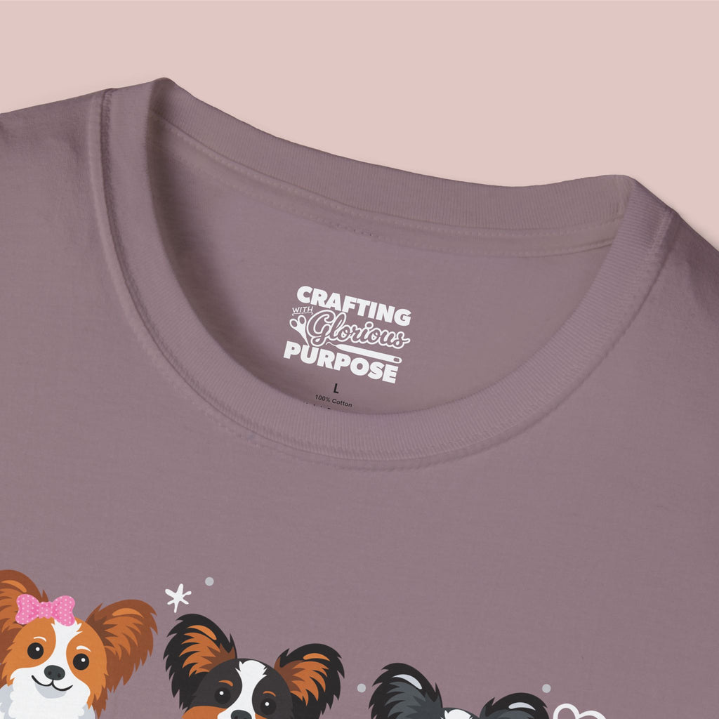 I Woof You Cute Papillon Trio Dog Tee — Valentine's T-Shirt