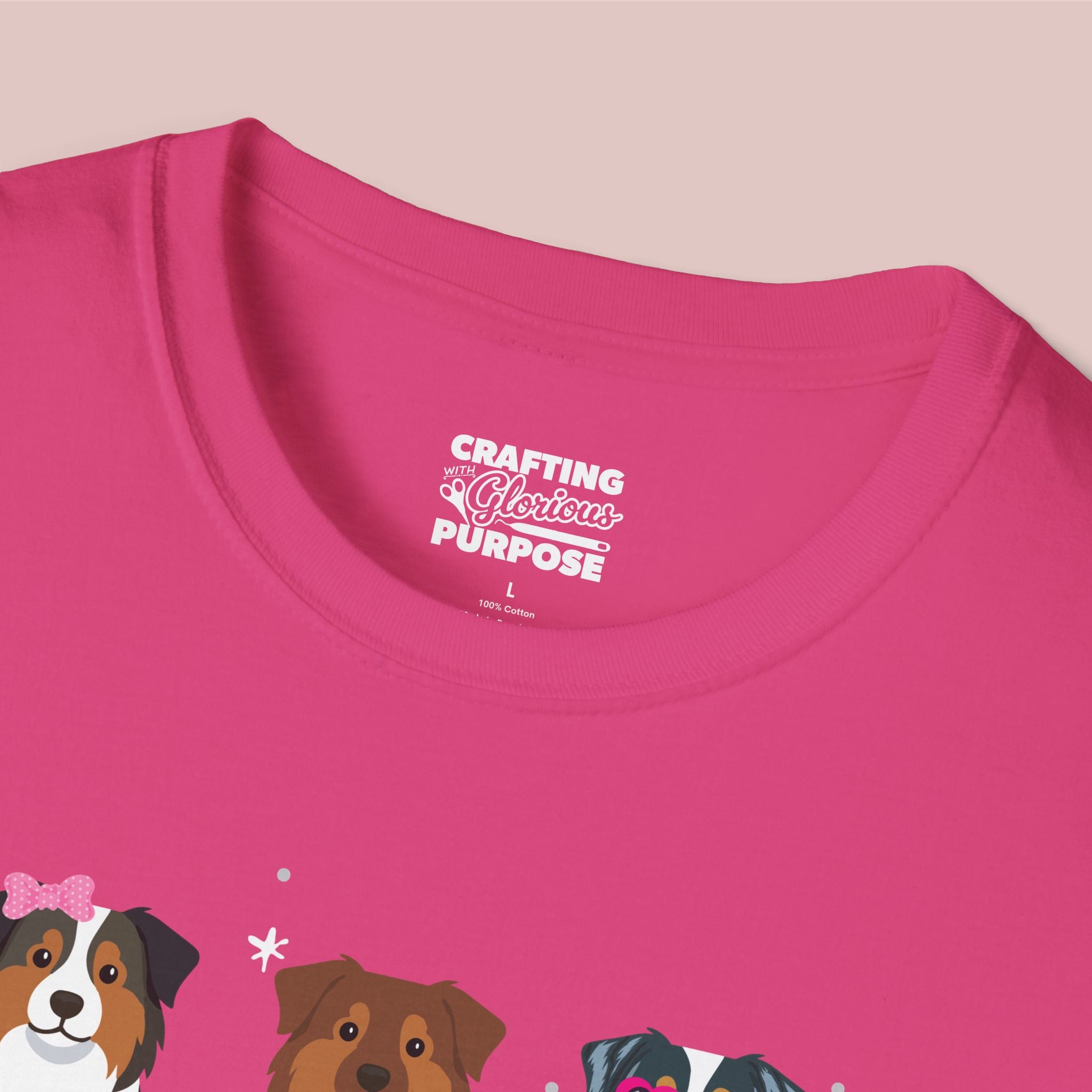 I Woof You Cute Australian Shepherd Trio Dog Tee — Valentine's T-Shirt