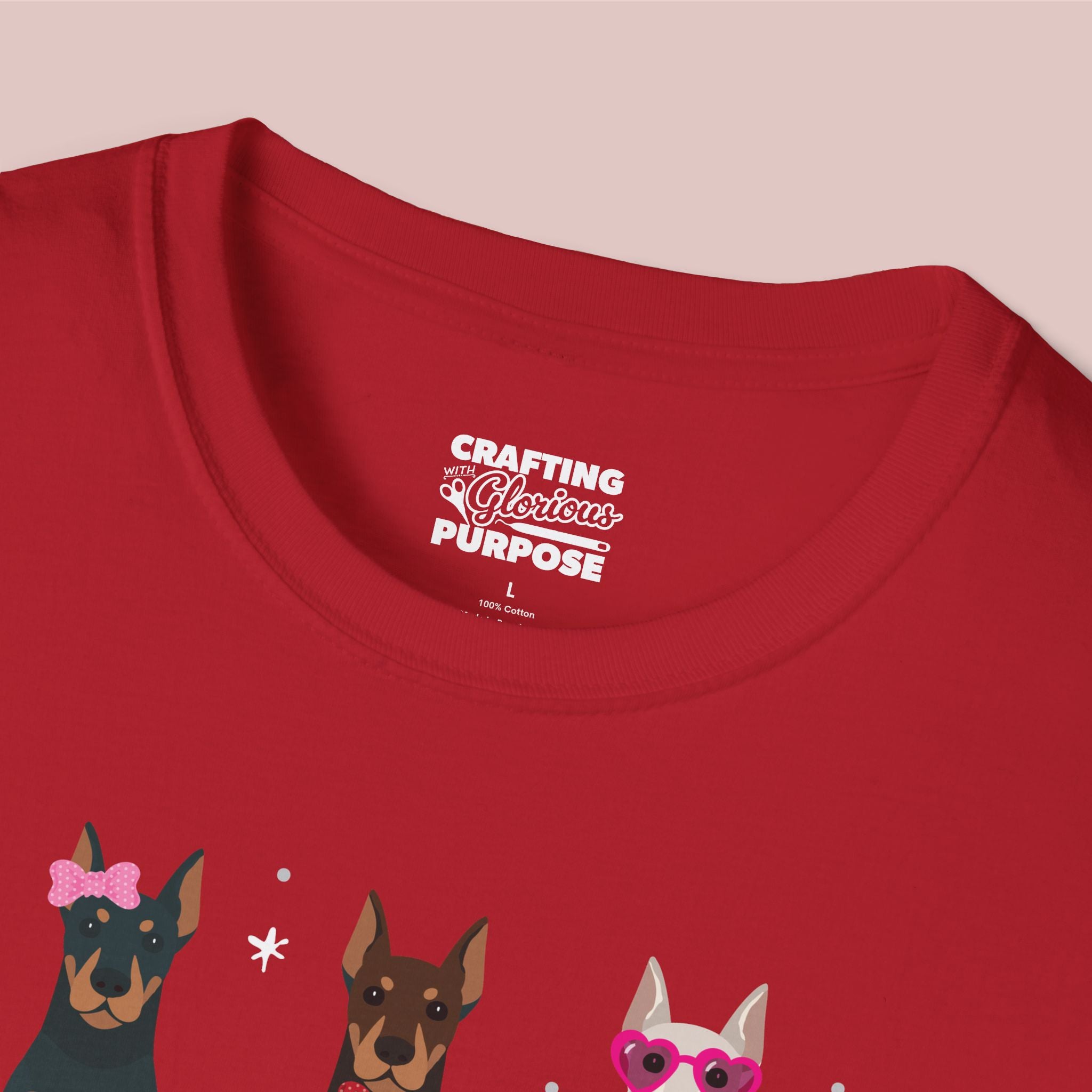I Woof You Cute Dobermann Trio Dog Tee — Valentine's T-Shirt