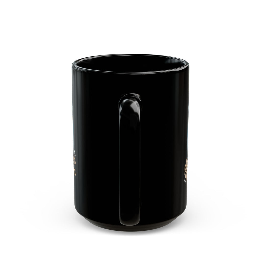 Sasquatch Mountain Black Mug — 'You're Not Alone' Retro Design