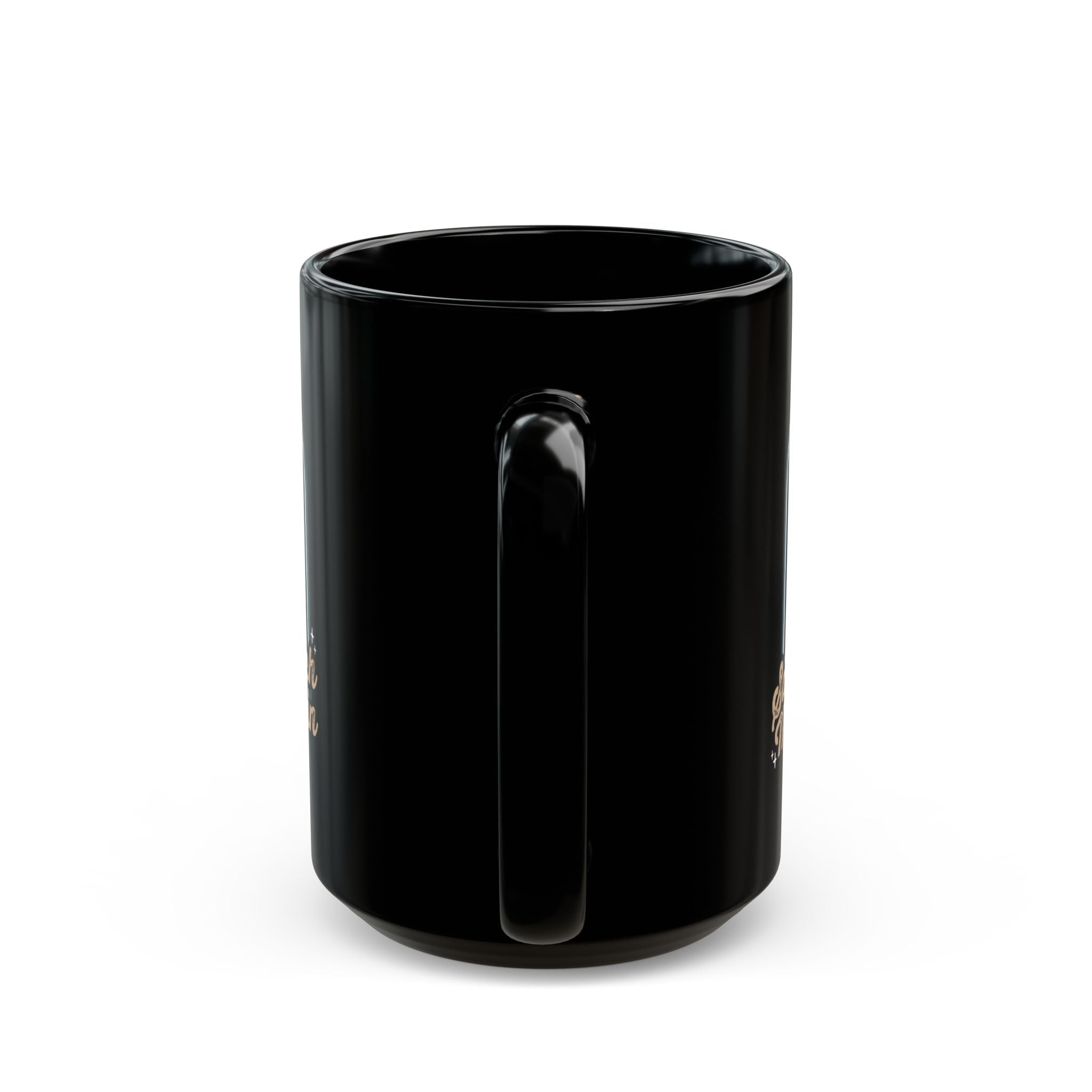 Sasquatch Mountain Black Mug — 'You're Not Alone' Retro Design