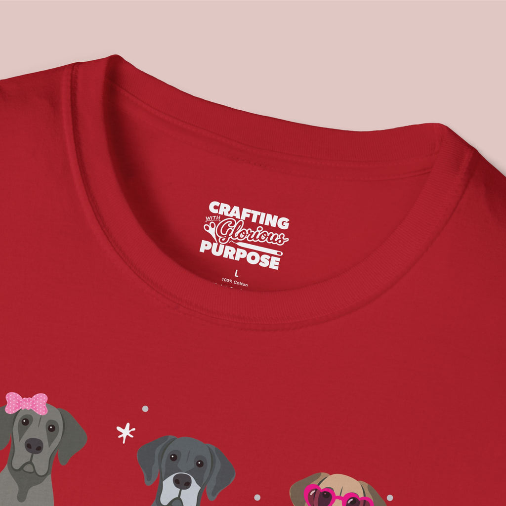 I Woof You Cute Great Dane Trio Dog Tee — Valentine's T-Shirt