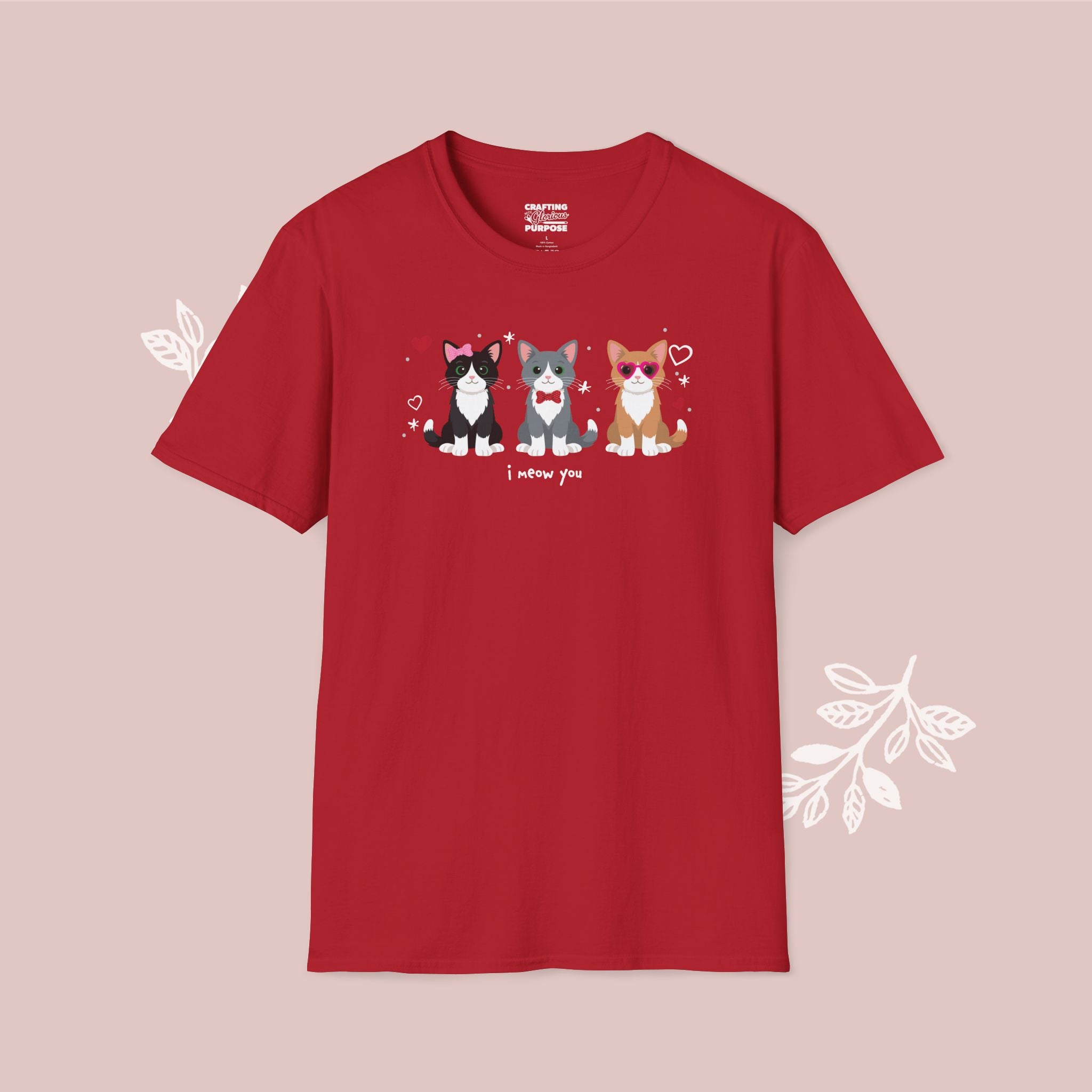 I Meow You Cute Tuxedo Short Haired Trio Cat Tee — Valentine's T-Shirt
