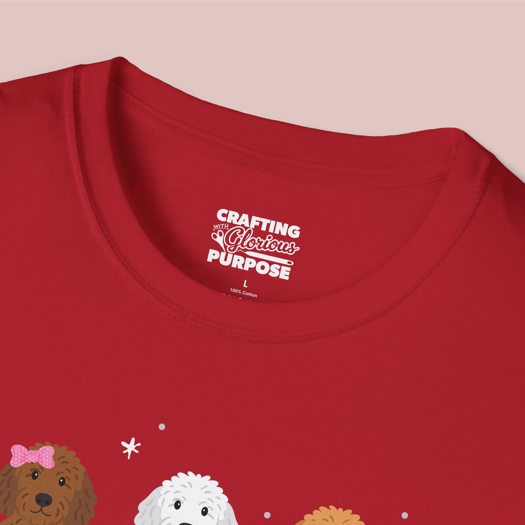 I Woof You Cute Golden Doodle Trio Dog Tee — Valentine's T-Shirt