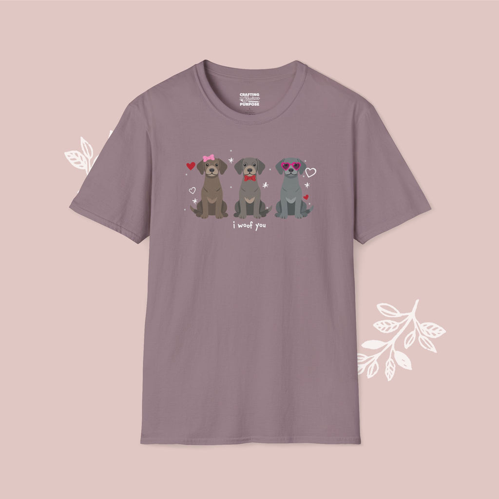 I Woof You Cute Weimaraner Trio Dog Tee — Valentine's T-Shirt
