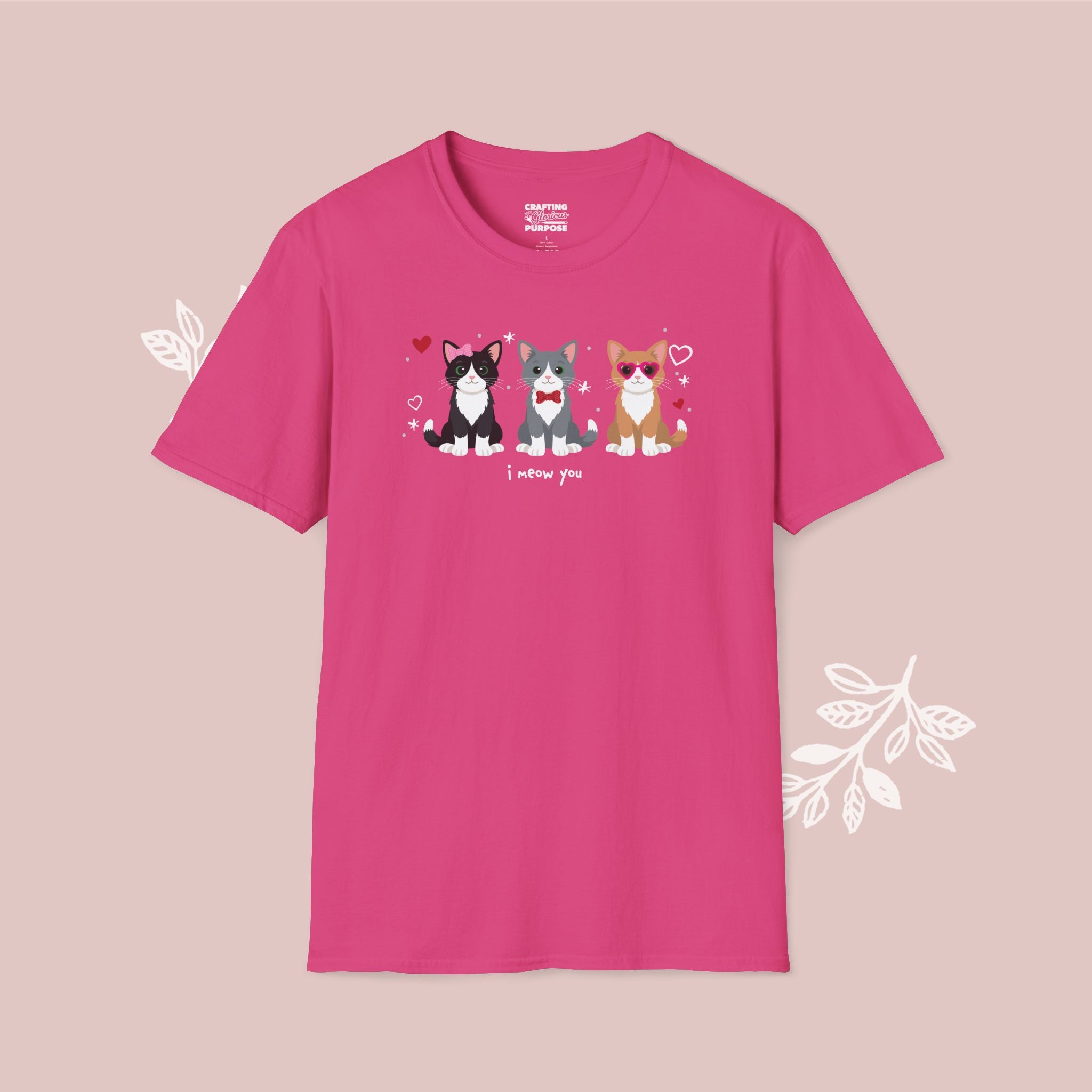 I Meow You Cute Tuxedo Short Haired Trio Cat Tee — Valentine's T-Shirt
