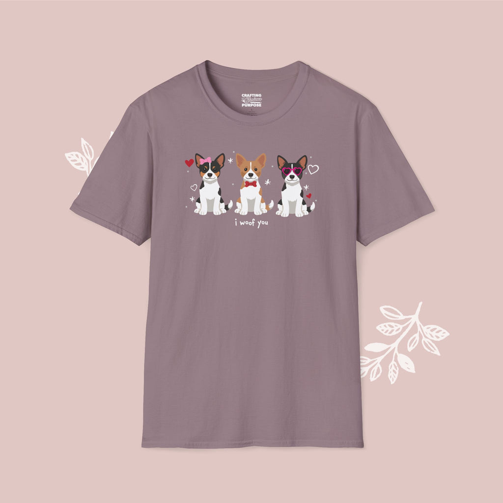 I Woof You Cute Rat Terrier Trio Dog Tee — Valentine's T-Shirt