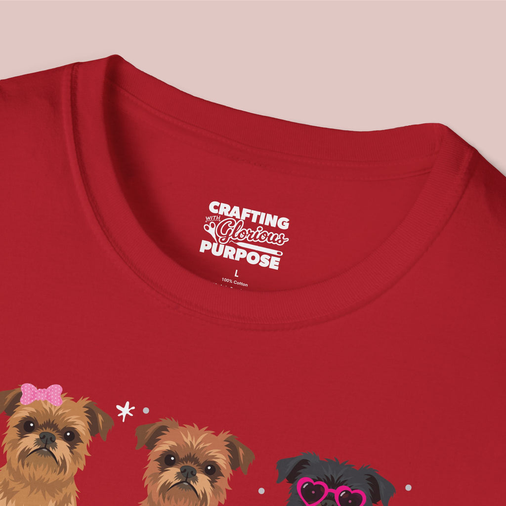 I Woof You Cute Brussels Griffon Trio Dog Tee — Valentine's T-Shirt