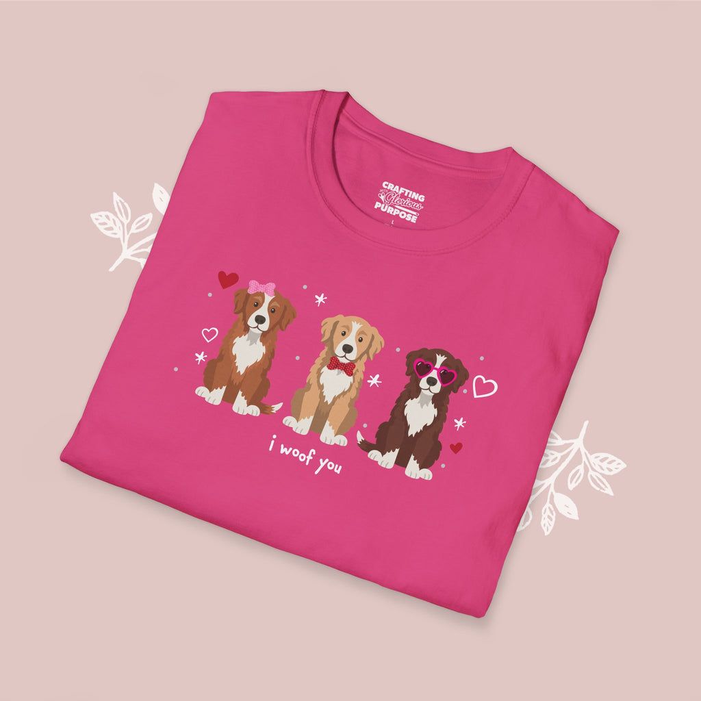 I Woof You Cute Nova Scotia Duck Tolling Retriever Trio Dog Tee — Valentine's T-Shirt