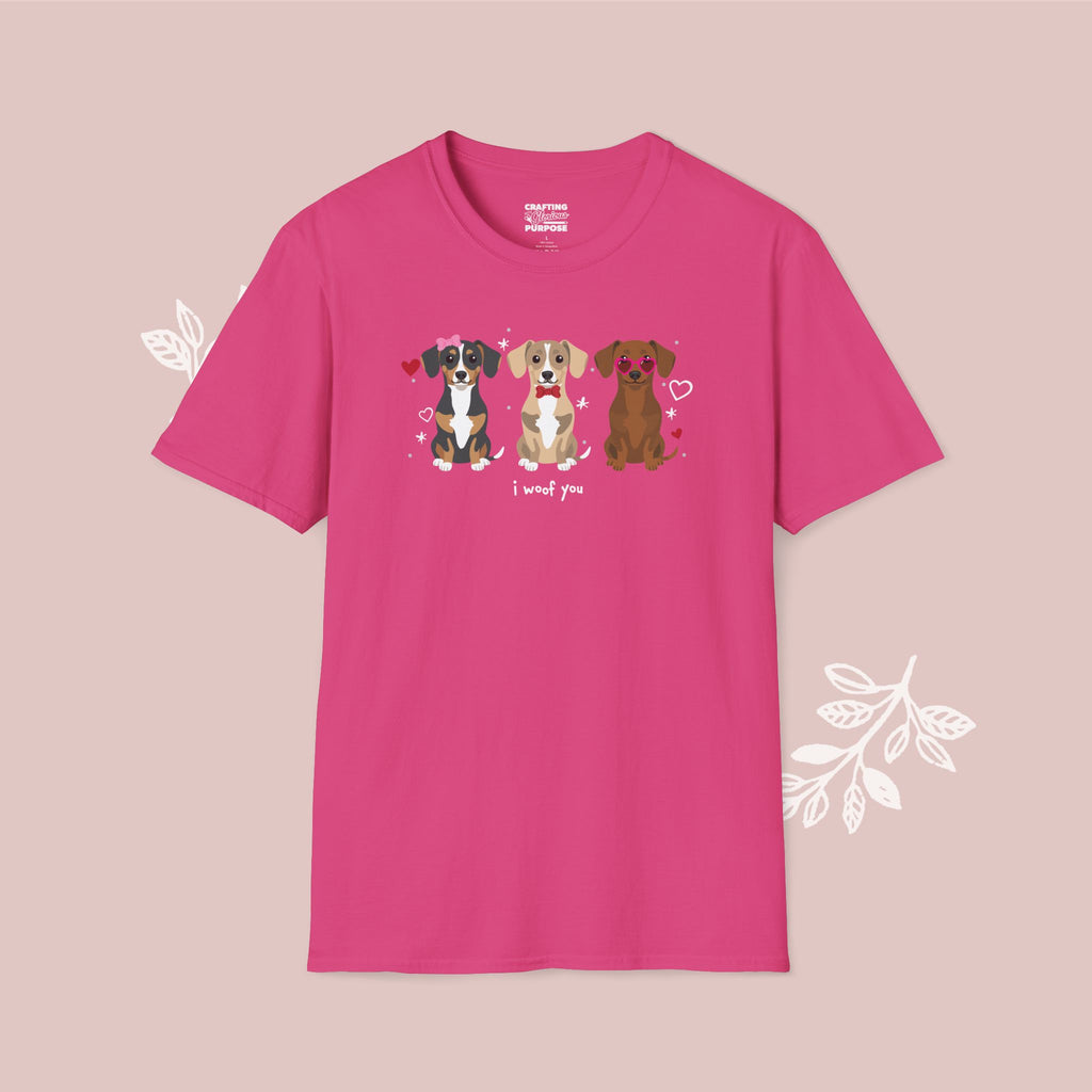 I Woof You Cute Chiweenie Trio Dog Tee — Valentine's T-Shirt