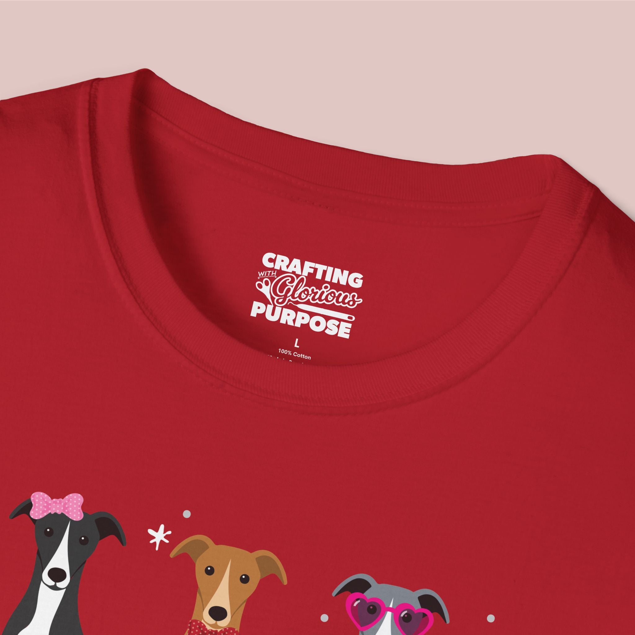 I Woof You Cute Greyhound Trio Dog Tee — Valentine's T-Shirt