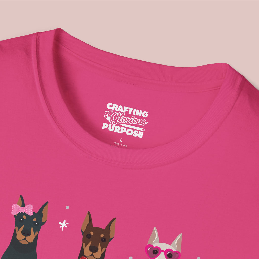 I Woof You Cute Dobermann Trio Dog Tee — Valentine's T-Shirt